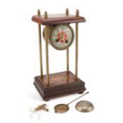 A LATE 19TH CENTURY FRENCH INLAID PORTICO CLOCK
