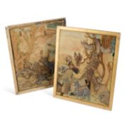 A PAIR OF EARLY 18TH CENTURY STUMPWORK PICTURES