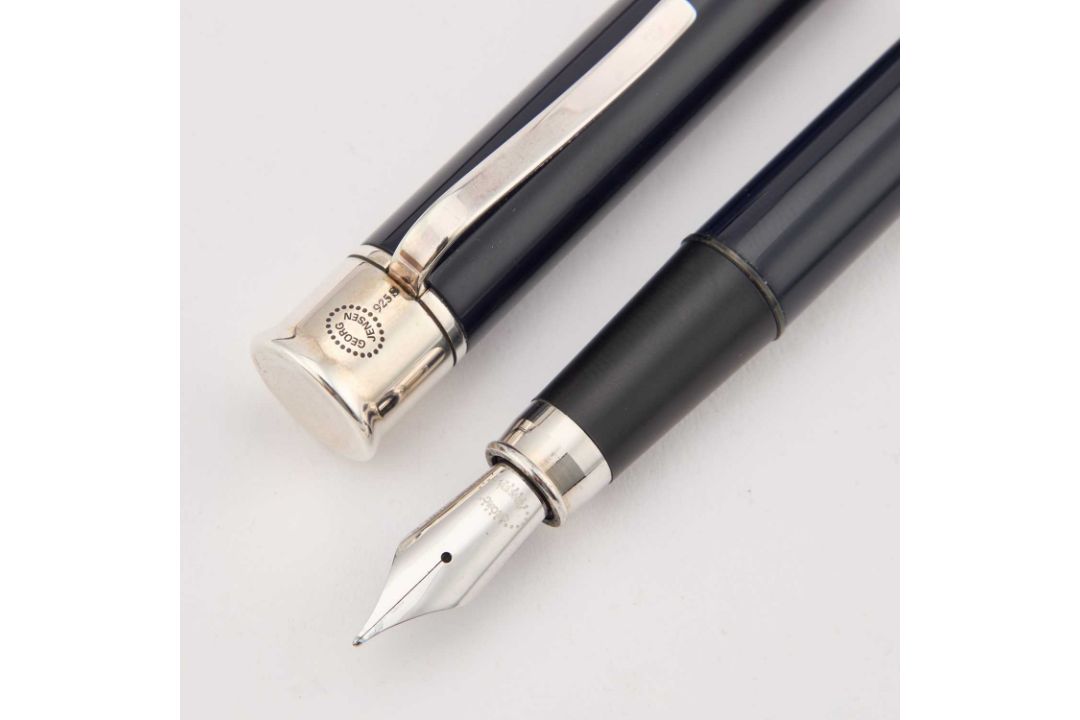 A GEORG JENSEN SILVER-MOUNTED CHINESE LACQUER FOUNTAIN PEN - Image 3 of 4