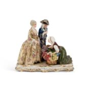 A 20TH CENTURY ITALIAN PORCELAIN FIGURE GROUP, SIGNED FABRIS