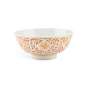 A CHINESE IRON-RED AND GILT DECORATED BOWL