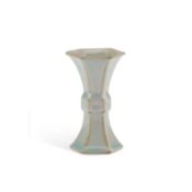 A CHINESE CELADON-GROUND VASE, GU