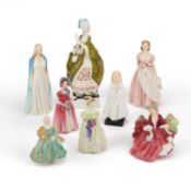 A GROUP OF ROYAL DOULTON AND ROYAL WORCESTER FIGURES