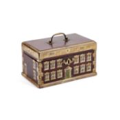 A GEORGE III MAHOGANY TEA CADDY