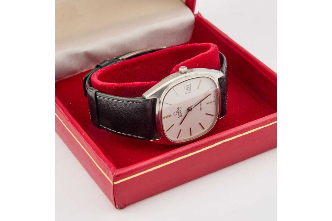A GENTS STEEL OMEGA DE VILLE STRAP WATCH - Image 2 of 2