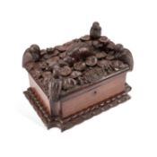 AN UNUSUAL 19TH CENTURY MAHOGANY CASKET