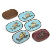 A GROUP OF SIX JAPANESE CLOISONNÉ ENAMEL 'MANUFACTURING PROCESS' DISHES