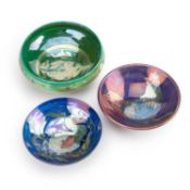 A GROUP OF THREE LUSTRE BOWLS IN THE MANNER OF PILKINGTON'S ROYAL LANCASTRIAN