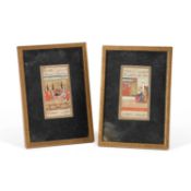 TWO PAINTINGS FOR A PERSIAN MANUSCRIPT, INDO/PERSIAN, 19TH CENTURY