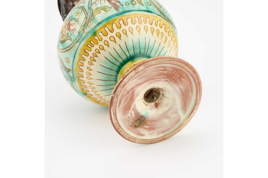 A VICTORIAN SILVER-MOUNTED DELLA ROBBIA EWER - Image 4 of 4