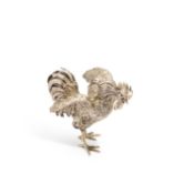 A GERMAN SILVER MODEL OF A COCKEREL