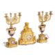 A 19TH CENTURY FRENCH GILT-METAL CLOCK GARNITURE - Image 1 of 9