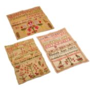 THREE VICTORIAN NEEDLEWORK SAMPLERS