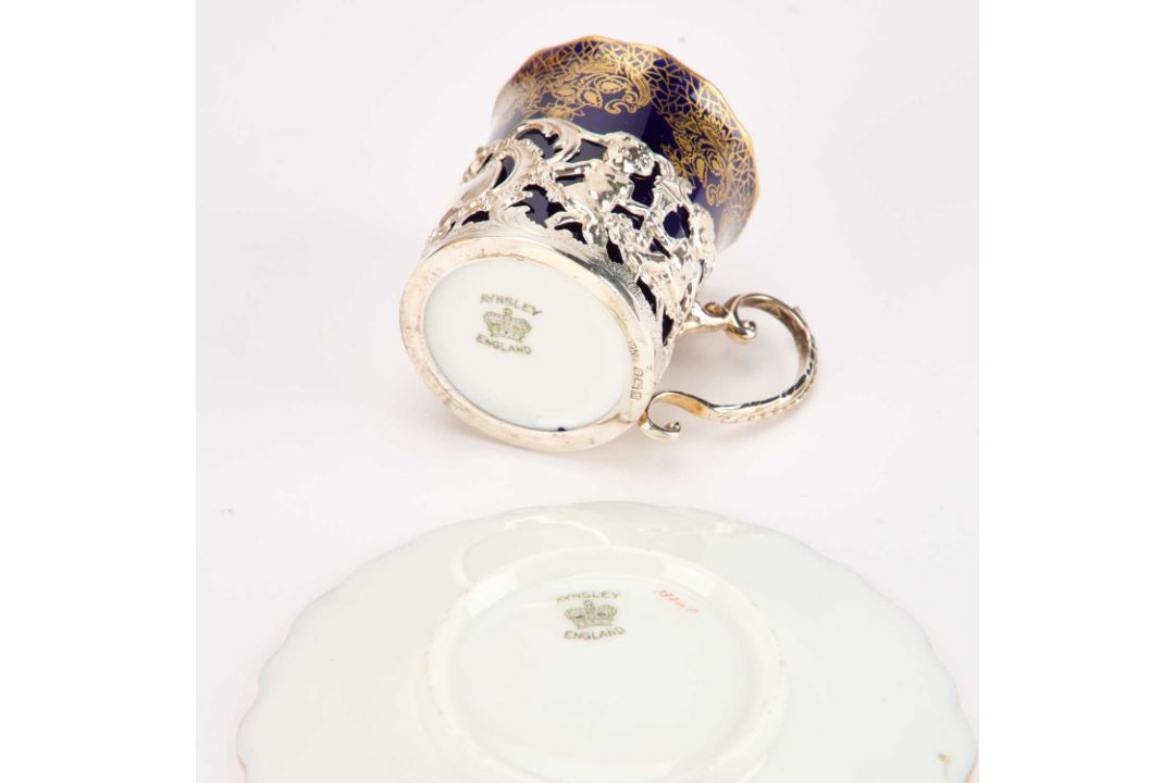 AN AYNSLEY SILVER-MOUNTED COFFEE SERVICE - Image 4 of 9