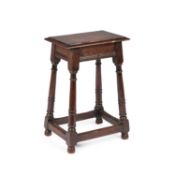 A 17TH CENTURY STYLE OAK JOINED STOOL
