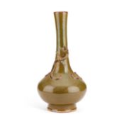 A CHINESE TEA-DUST GLAZED BOTTLE-SHAPED VASE