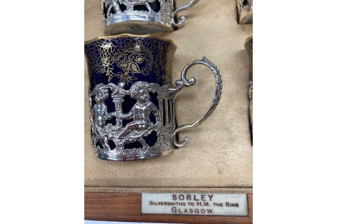 AN AYNSLEY SILVER-MOUNTED COFFEE SERVICE - Image 9 of 9