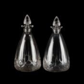 RENÉ LALIQUE (FRENCH, 1860-1945), 'HAARLEM', A PAIR OF DECANTERS AND STOPPERS