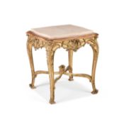 A MARBLE-TOPPED GILTWOOD OCCASIONAL TABLE, IN 18TH CENTURY STYLE