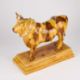 A LARGE PORTUGUESE POTTERY FLASK IN THE FORM OF A BULL, 19TH CENTURY - Image 3 of 4