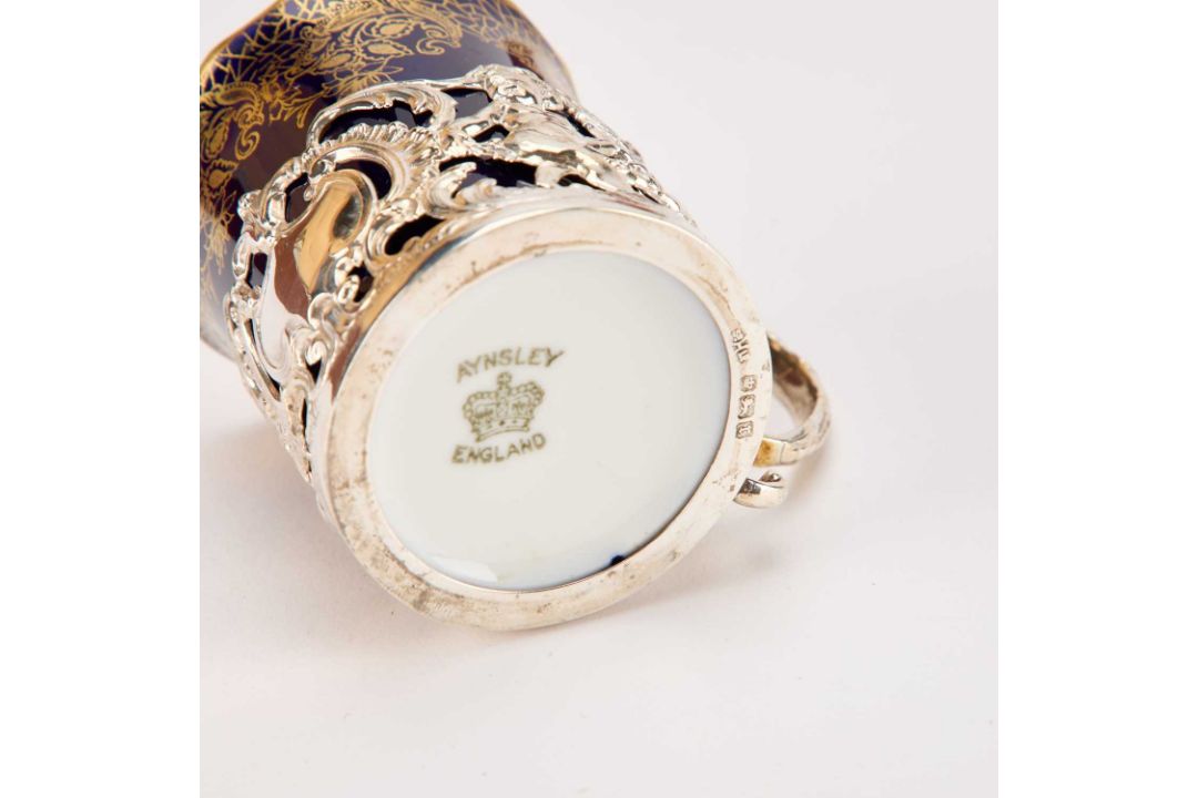 AN AYNSLEY SILVER-MOUNTED COFFEE SERVICE - Image 5 of 9