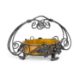 A MULLER FRÈRES GLASS BOWL IN AN IRONWORK STAND - Image 1 of 3