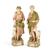 A LARGE PAIR OF ROYAL DUX FIGURES