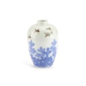 A JAPANESE OVIFORM VASE DECORATED WITH KACHO-GA