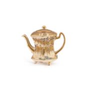 A JAPANESE SATSUMA TEAPOT AND COVER