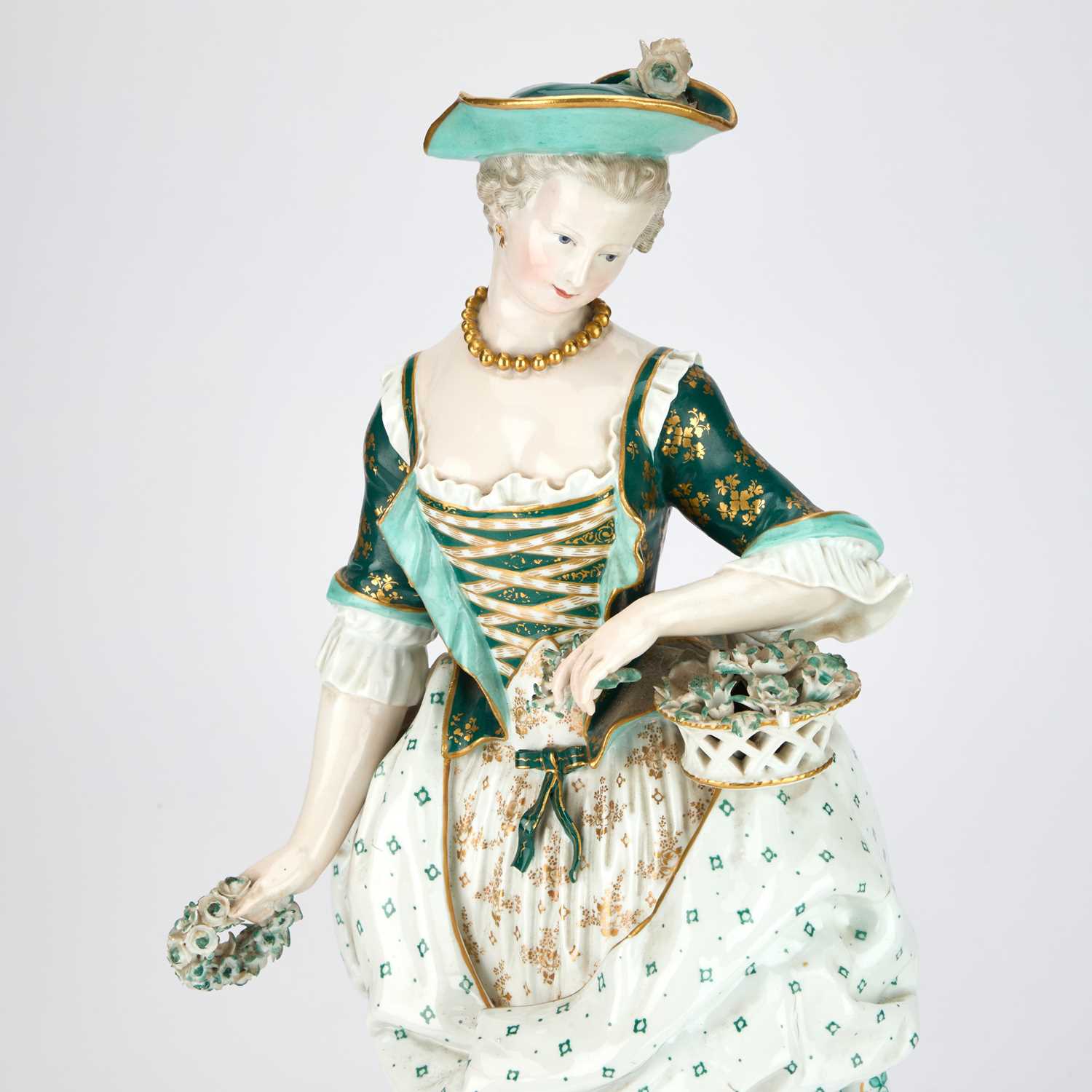 A LARGE PAIR OF MEISSEN FIGURES - Image 3 of 5