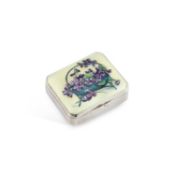 AN EARLY 20TH CENTURY CANADIAN SILVER AND ENAMEL BOX