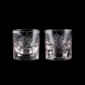 A PAIR OF 19TH CENTURY MASONIC DECEPTIVE FIRING GLASSES
