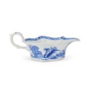 A BOW BLUE AND WHITE SAUCEBOAT, CIRCA 1752-53
