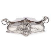 WMF (WÜRTTEMBERGISCHE METALLWARENFABRIK), A LARGE SILVERED METAL TWO-HANDLED CENTREPIECE