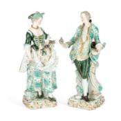 A LARGE PAIR OF MEISSEN FIGURES