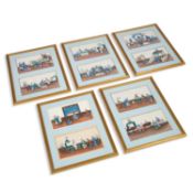 A SET OF TEN CHINESE EXPORT WATERCOLOURS, 19TH CENTURY
