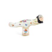 A MEISSEN FIGURAL CANE HANDLE, 19TH CENTURY