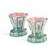 A PAIR OF SÈVRES 'BLEU CÉLESTE' GROUND VASES AND STANDS (VASES 'HOLLANDOIS'), 19TH CENTURY - Image 1 of 4