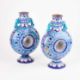 BOMBAY SCHOOL OF ARTS: A PAIR OF POTTERY FLASKS IN THE MULTAN STYLE, INDIA, CIRCA 1880 - Image 2 of 4