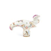 A MEISSEN PORCELAIN 'FRAUENKOPF' CANE HANDLE
