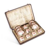 A ROYAL CROWN DERBY IMARI COFFEE SERVICE WITH SILVER SPOONS