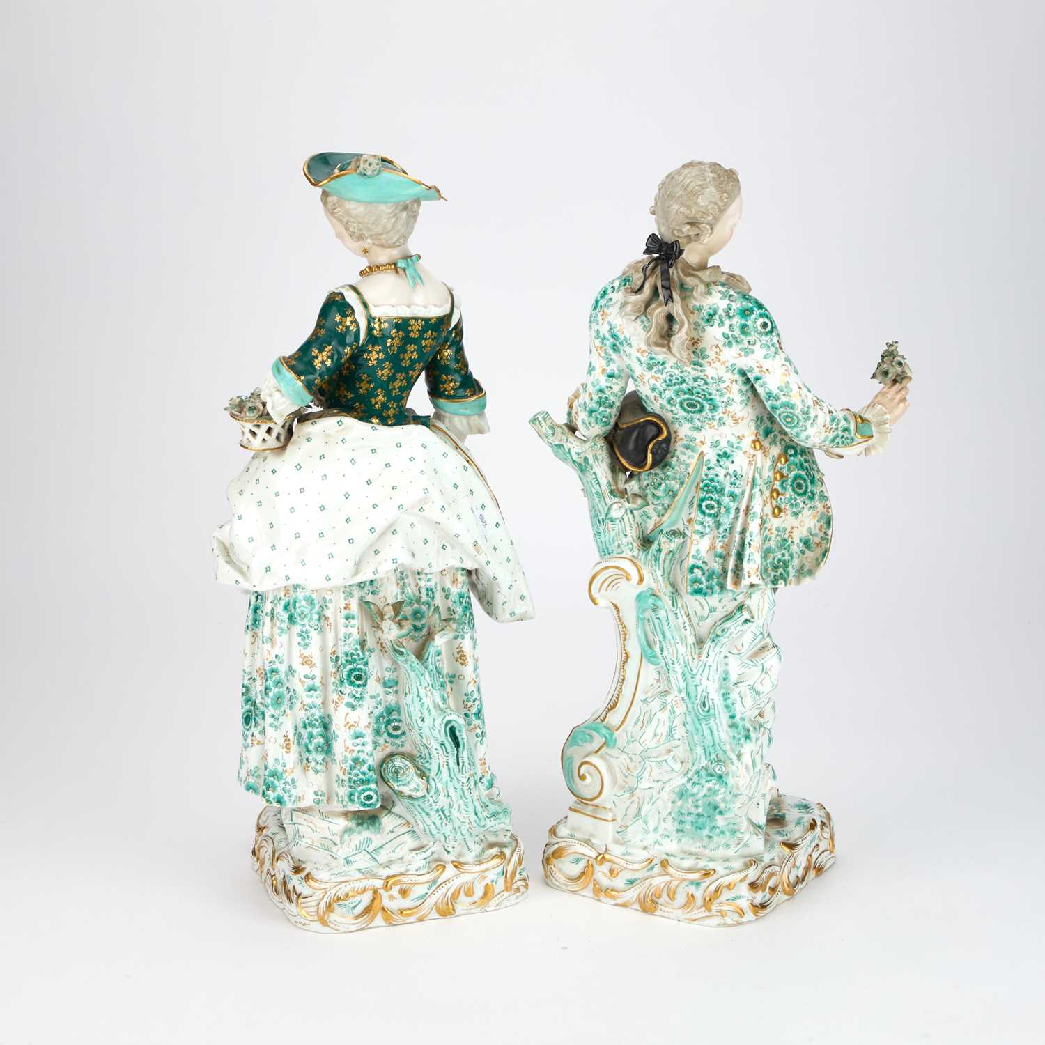 A LARGE PAIR OF MEISSEN FIGURES - Image 4 of 5