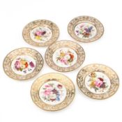 A SET OF SIX COALPORT PLATES, CIRCA 1820