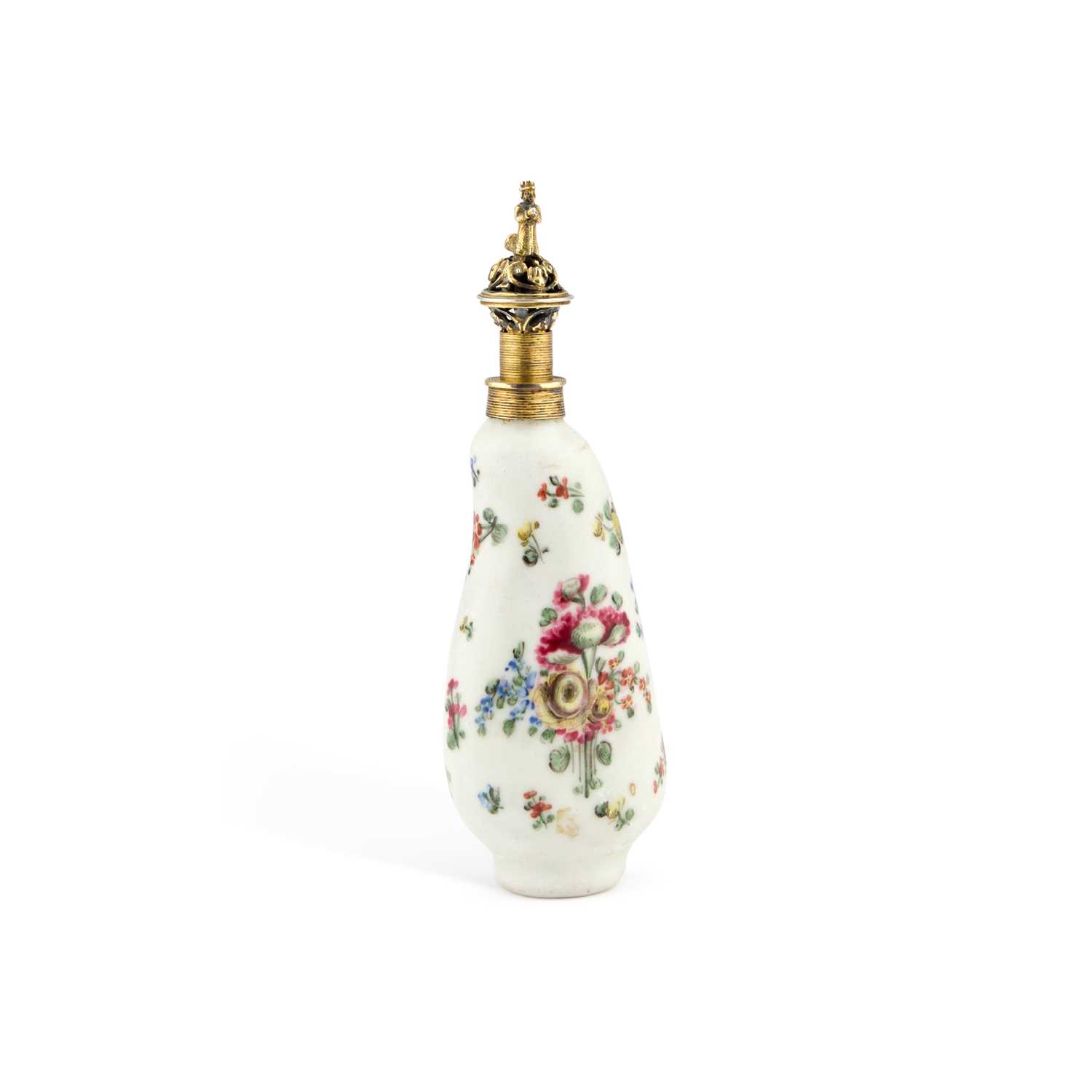 AN 18TH CENTURY ENAMEL SCENT FLASK