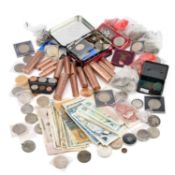 A COLLECTION OF COINS AND BANK NOTES