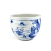A CHINESE BLUE AND WHITE JARDINIÈRE