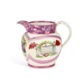 A LARGE MID-19TH CENTURY SUNDERLAND LUSTRE POTTERY JUG