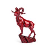 A ROYAL DOULTON ARCHIVES COLLECTION BURSLEM ARTWARES FLAMBE HEBEI GOAT