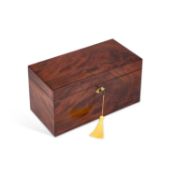 A WILLIAM IV MAHOGANY TEA CADDY