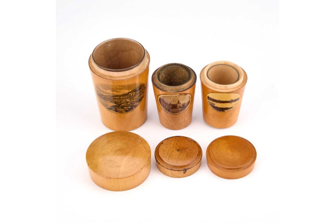 THREE MAUCHLINE WARE GLASS HOLDERS - Image 2 of 2